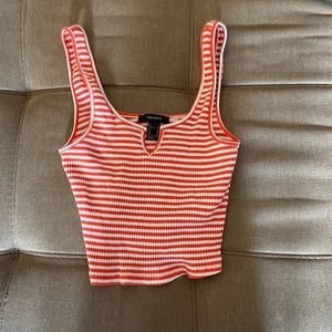 Pink & white forever 21 crop top